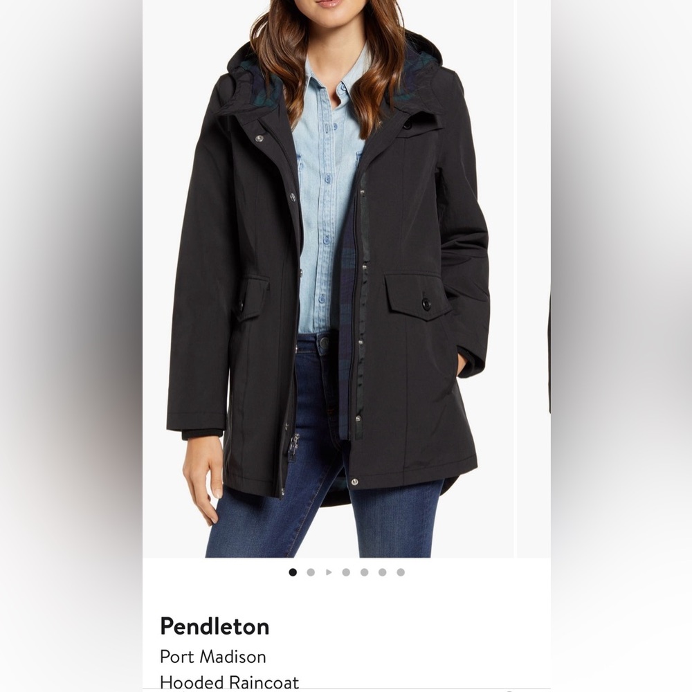 Pendleton Port Madison Hooded Raincoat in Ponderosa green size XS